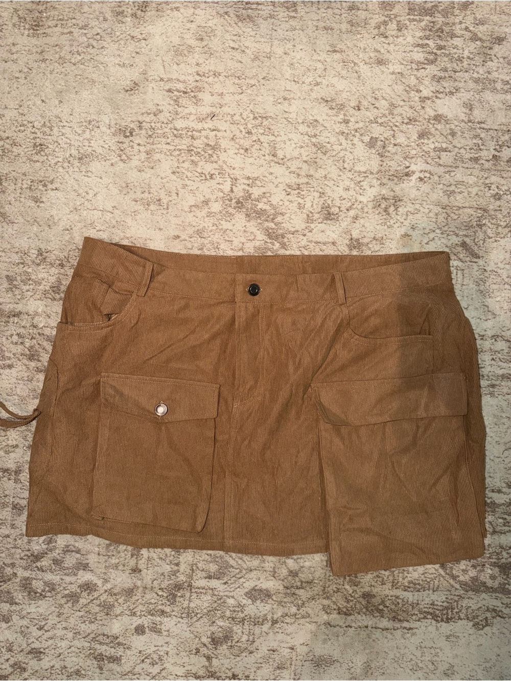 Women’s Brown Cargo Utility Skirt with Patch Pockets